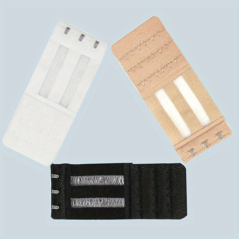 Set of 3 Women's Adjustable Bra Extenders with Elastic Knit Fabric