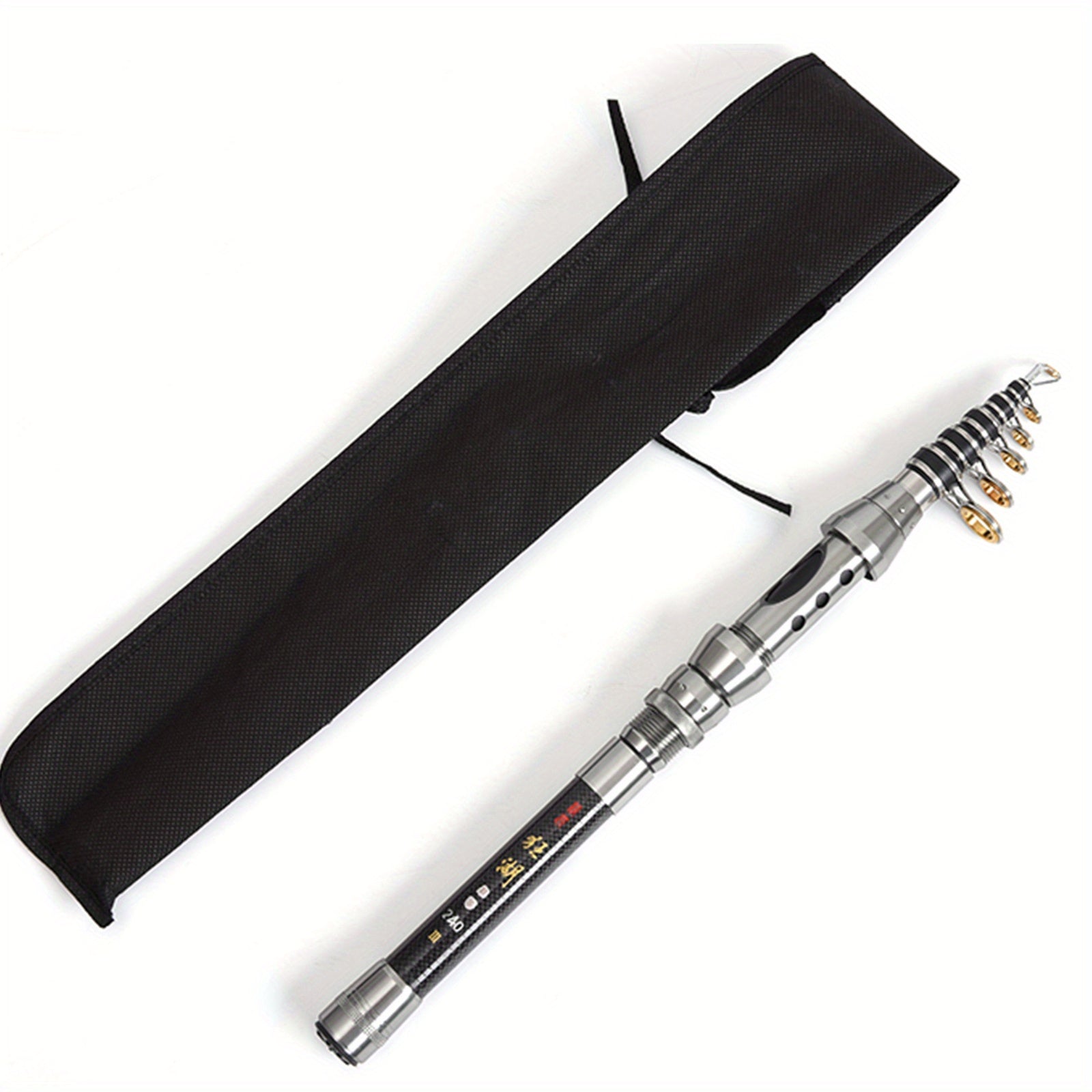 Carbon Fiber Telescopic Fishing Rod 1.5m to 2.4m Saltwater Spinning Rod