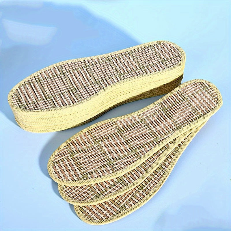 Unisex Breathable Bamboo Insole Comfort Pads 2 Pairs, Wear-Resistant