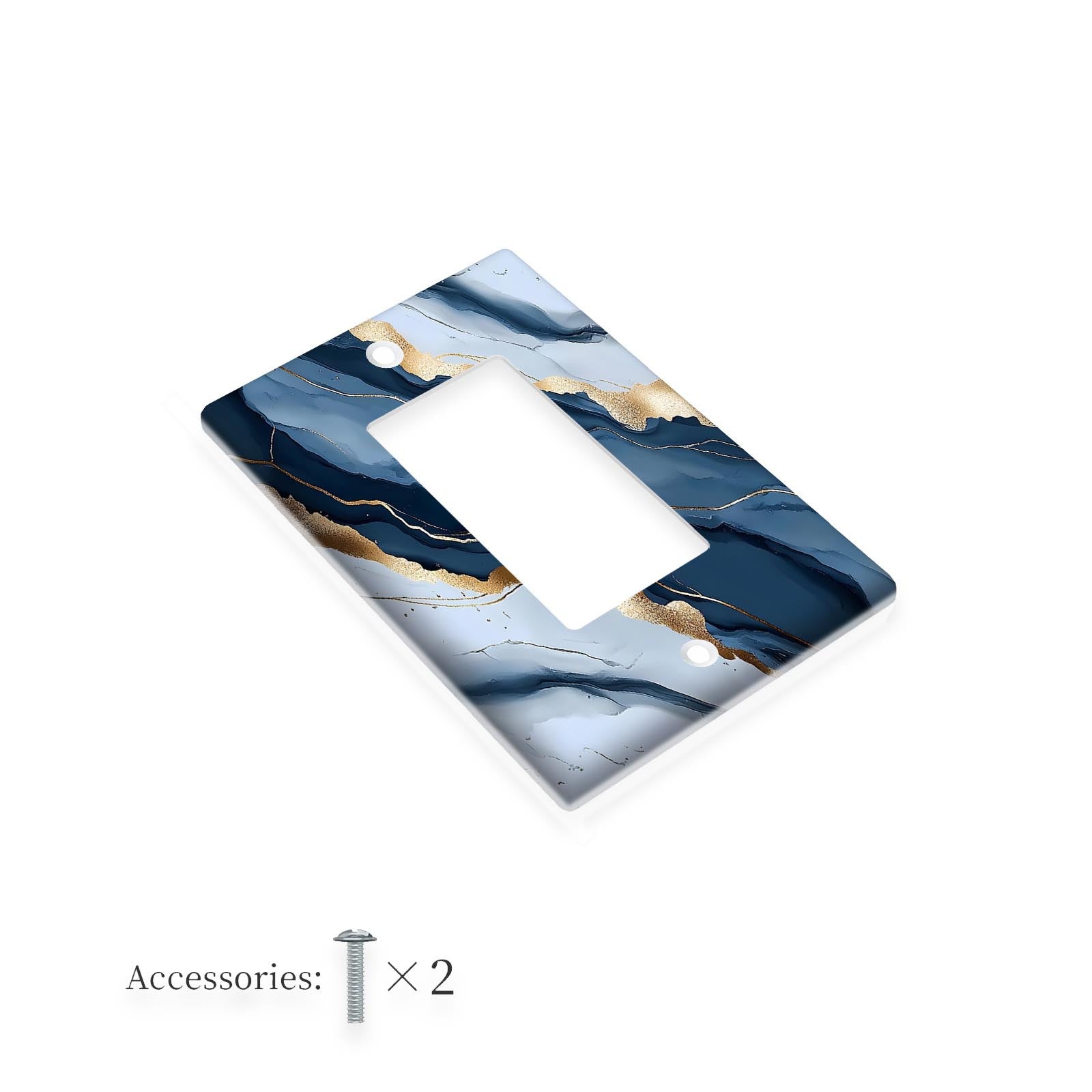 1 yoki 2 guruh uchun dengiz ko'k marmar yoritish kalitini qopqog'i. Oshxona va hammom uy bezaklari uchun oson o'rnatish.