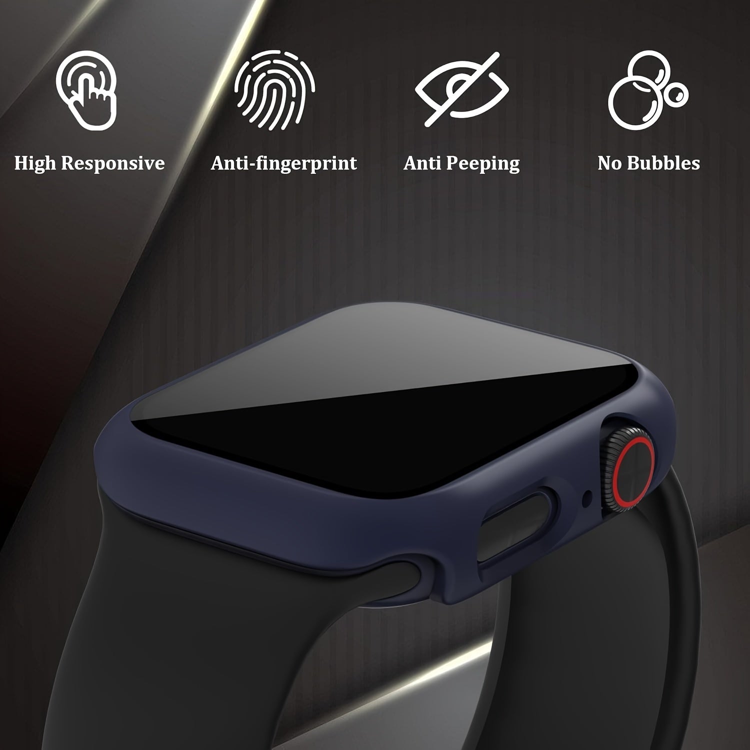 Privacy Case for Apple Watch Series 4 5 6 7 8 9 SE Shockproof Screen Protector 44mm 45mm