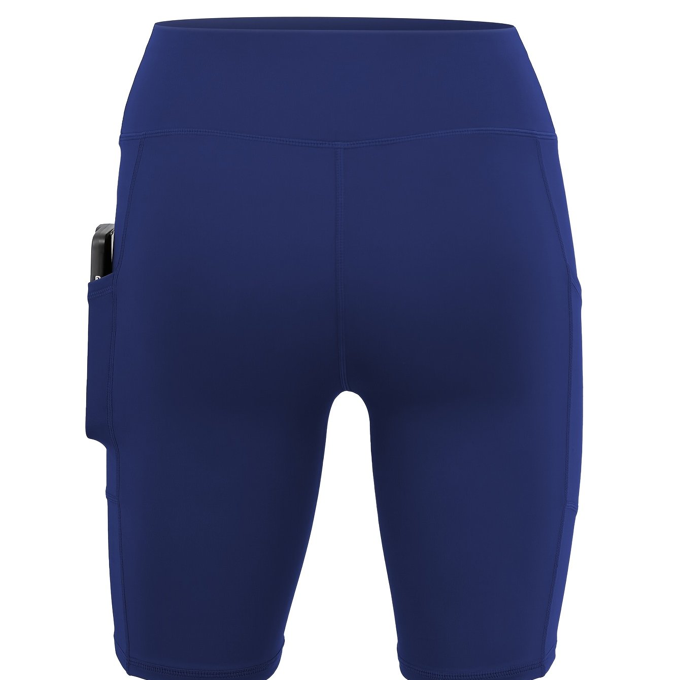 Women's High-Waisted Stretchy Fitness Shorts with Pockets Plus Size Workout Yoga Running