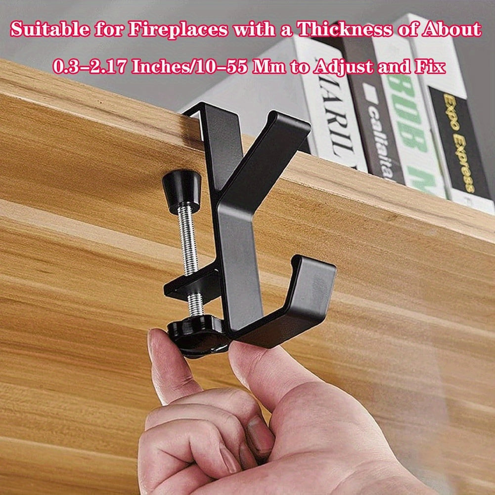 Регулируемые прочные металлические вешалки для гирлянд и носков - набор из 2 штук, держатели для каминной полки с двойными крючками для украшения Рождества, Нового года, Рамадана, выпускного сезона - сверло не требуется