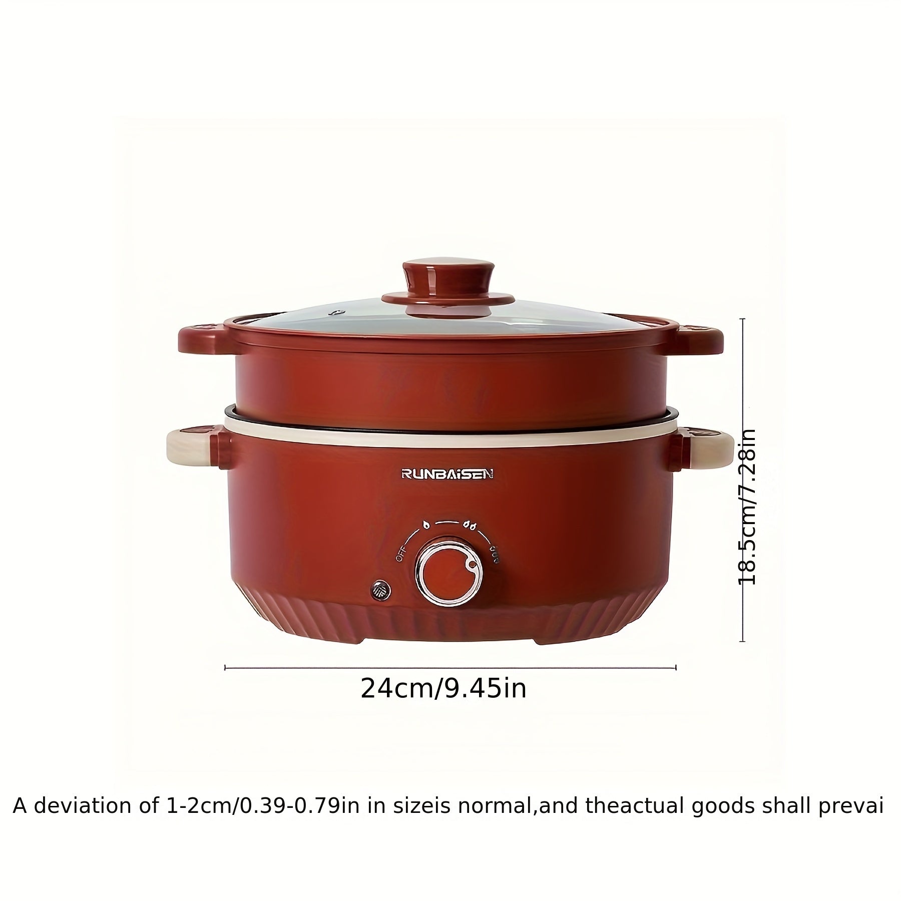 23.88cm Electric Cooking Pot with Non-Stick Design Quick Heating Multi-Functional