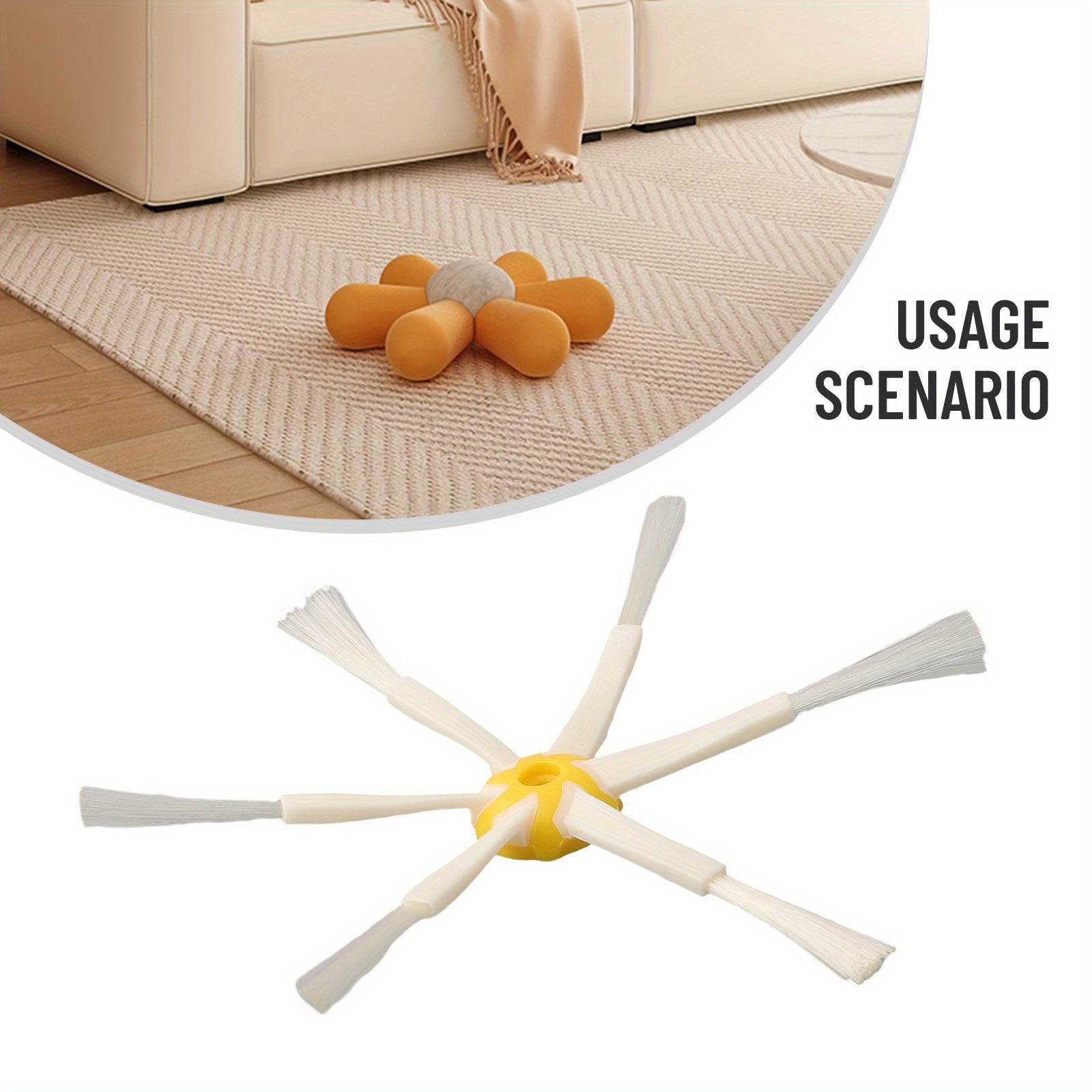Robot Vacuum Cleaner Side Brush for Roomba 500 600 700 Series Compatible with 6-Armed Side Brush