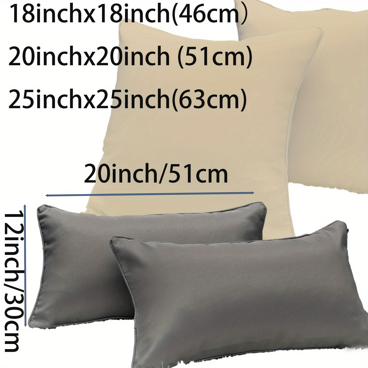 Outdoor Square Garden Cushion Cover for Patio Sofa Tent Decorative Throw Pillow Shell