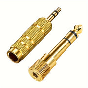 Gold-Plated Audio Adapter Set for Guitar Amps and Mixers 3.5mm to 6.35mm