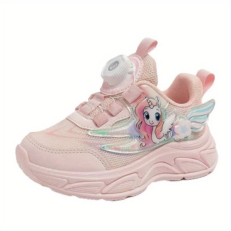Pink Unicorn Cartoon Sneakers for Girls All-Season Cushioned Non-Slip Sole