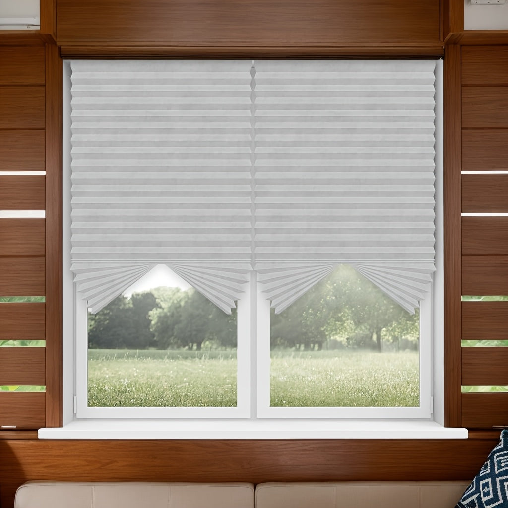 Pleated Polyester Blend Curtains for Bedroom and Living Room Light Filtering Drapes