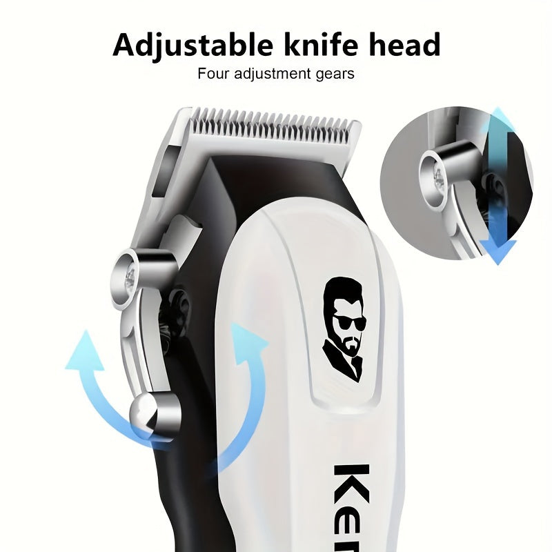 Клипер для волос Kemei с USB-зарядкой, профессиональный триммер с цифровым дисплеем. Идеальный подарок на праздник KM-232.