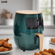 Freidora de aire eléctrica de 4.5L con pantalla LCD, sartén antiadherente, fácil de limpiar y multifuncional