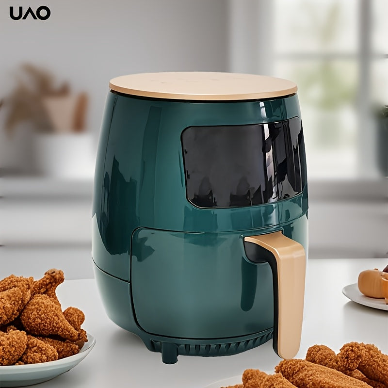 Freidora de aire eléctrica de 4.5L con pantalla LCD, sartén antiadherente, fácil de limpiar y multifuncional