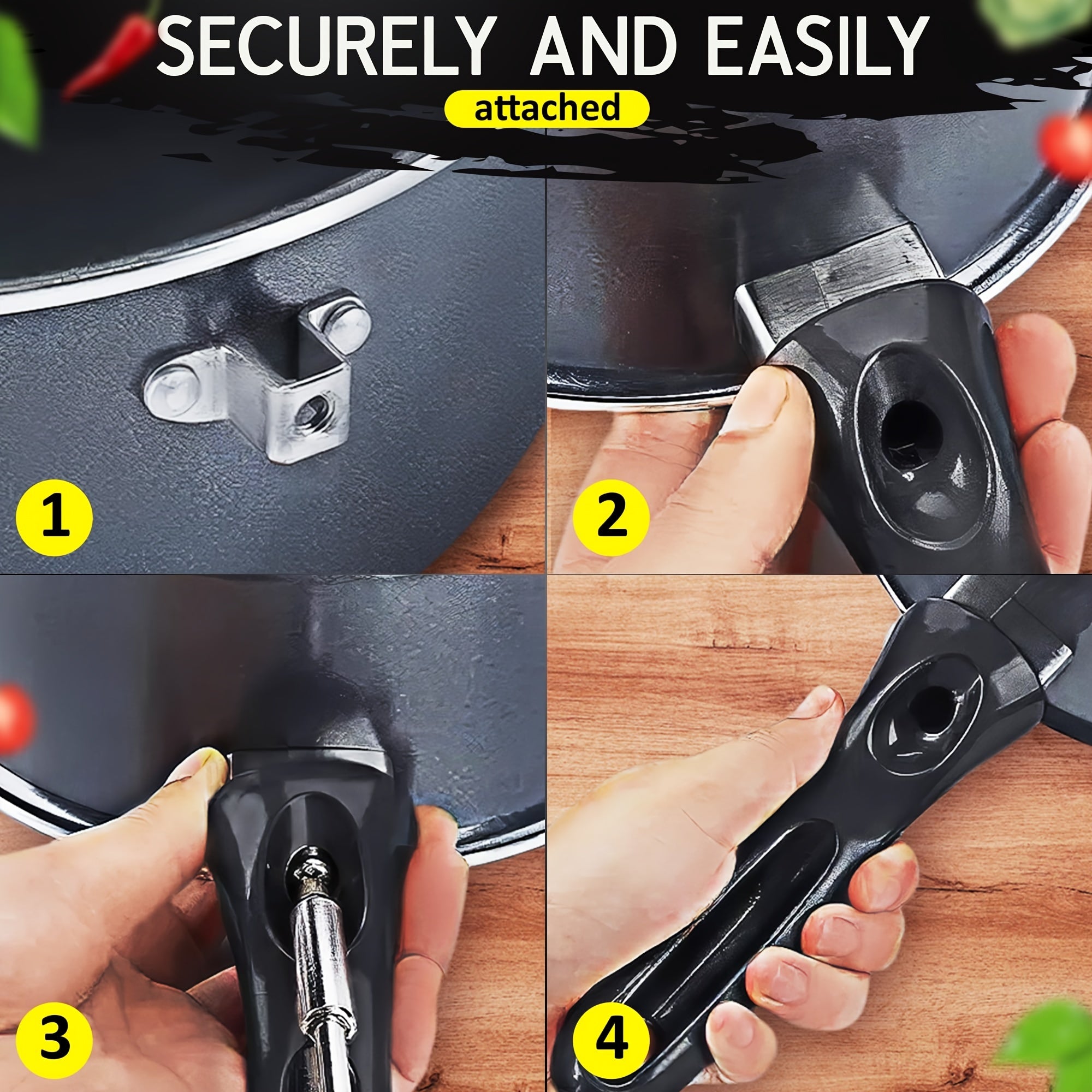 Durable PET Cookware Handle Grip for Pots and Pans Lids Replacement