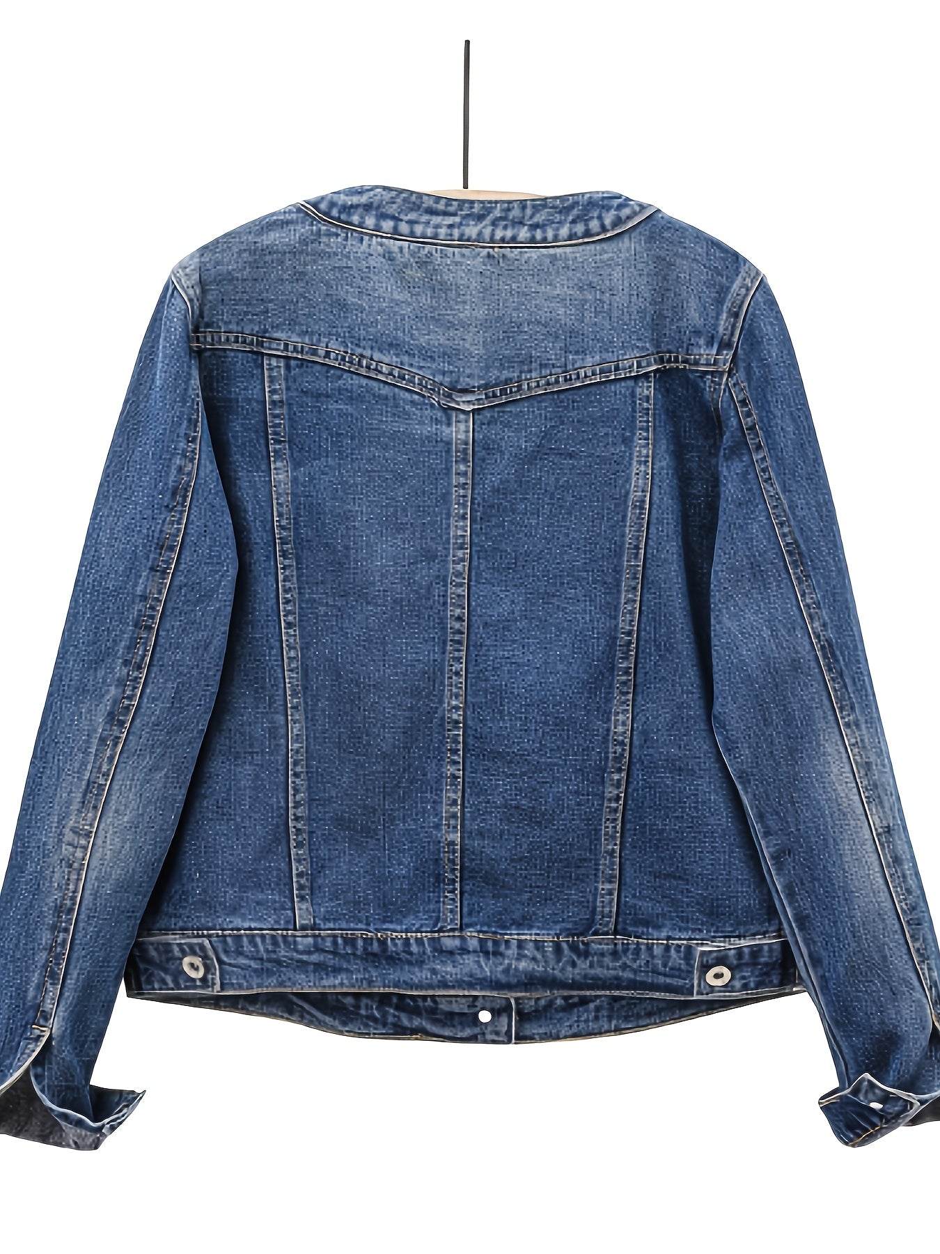 Women's Denim Truck Driver Jacket Long Sleeve Embroidery All-Season Casual Outerwear