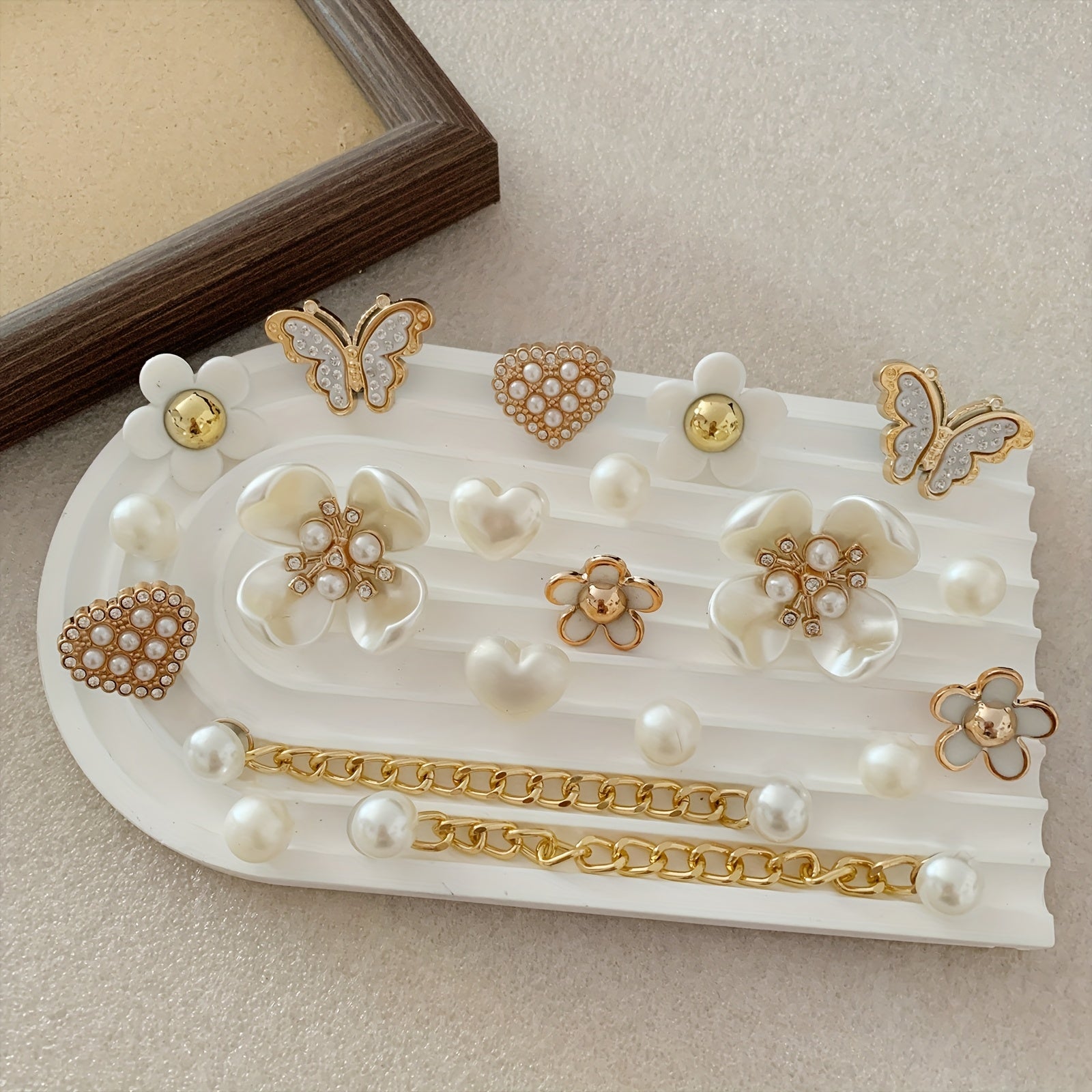 20pcs Floral Butterfly Shoe Charms Set Removable Decorations for Sandals