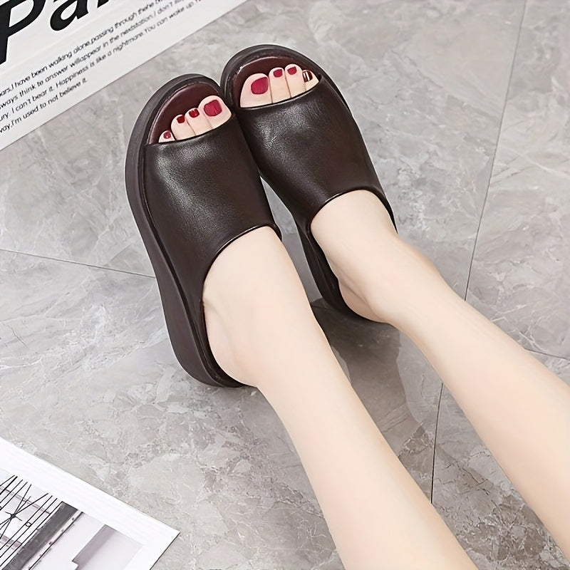 Women's Wedge Sandals Open Toe Slip-On Summer Platform Comfort Shoes