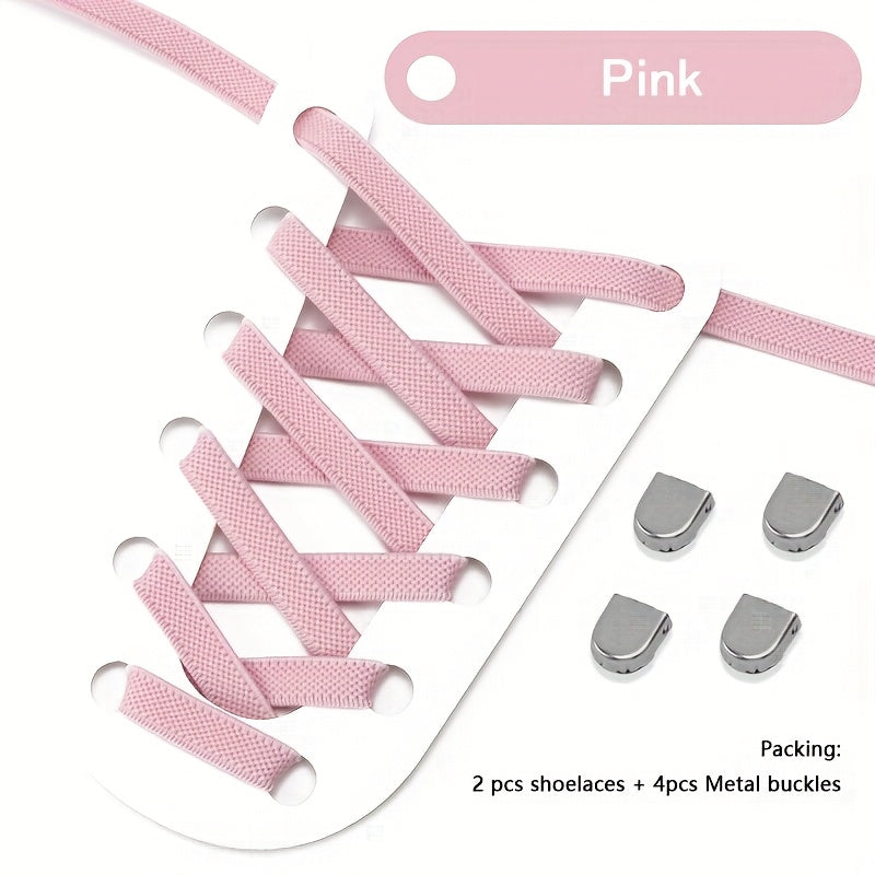 Unisex Polyester Elastic No-Tie Shoelaces for Running and Casual Shoes