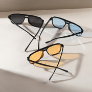 Унисекс oversized прямоугольные модные очки с градиентными линзами для активного отдыха и путешествий