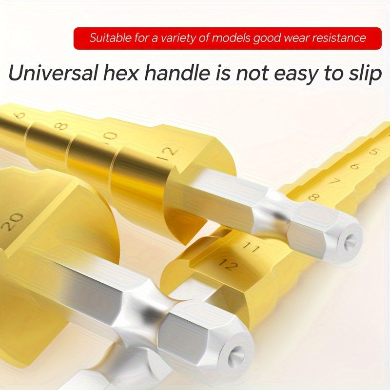 Step Drill Bit for Wood and Metal, Durable, Multi-Size Set