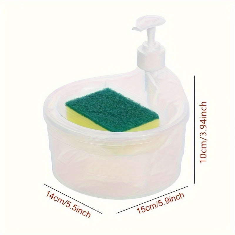 O'z-o'zini tozalash uchun idish yuvish cho'tkasi va gubka tutgich bilan avtomatik sovun dozatori