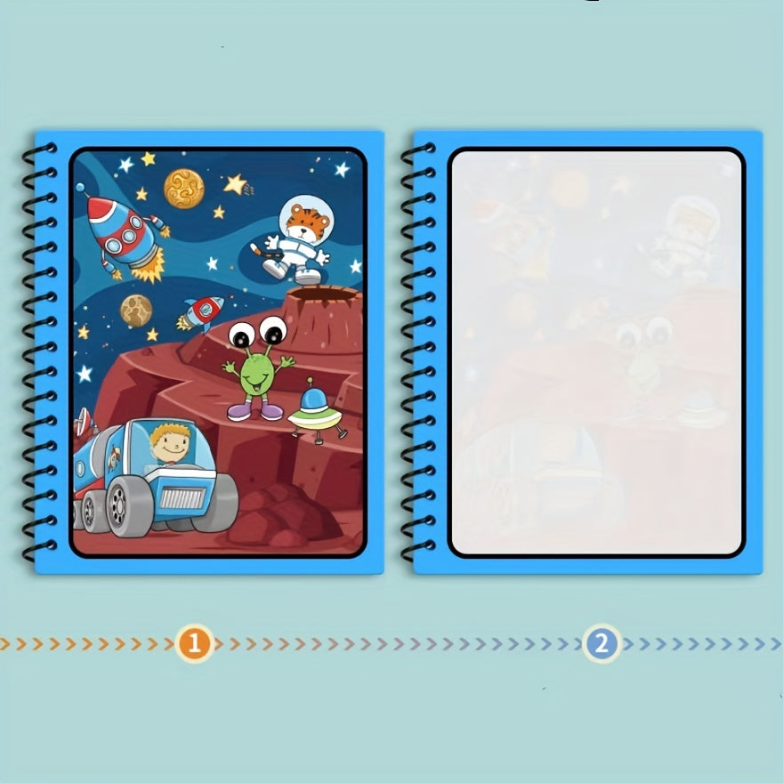 Watercolor Magic Coloring Book for Kids 8 Pages with Watercolor Pen