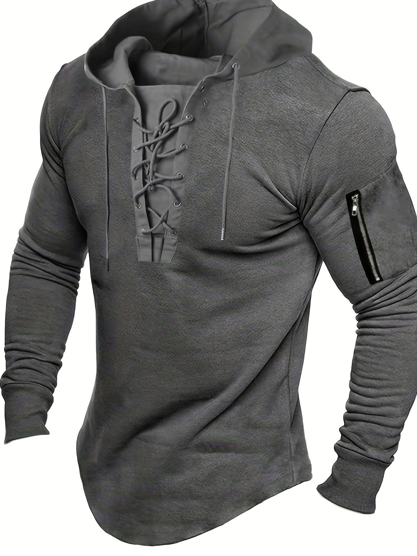 Men's Plus Size Vintage Style Hooded Drawstring Sweatshirt for Spring Autumn Polyester Medium Stretch