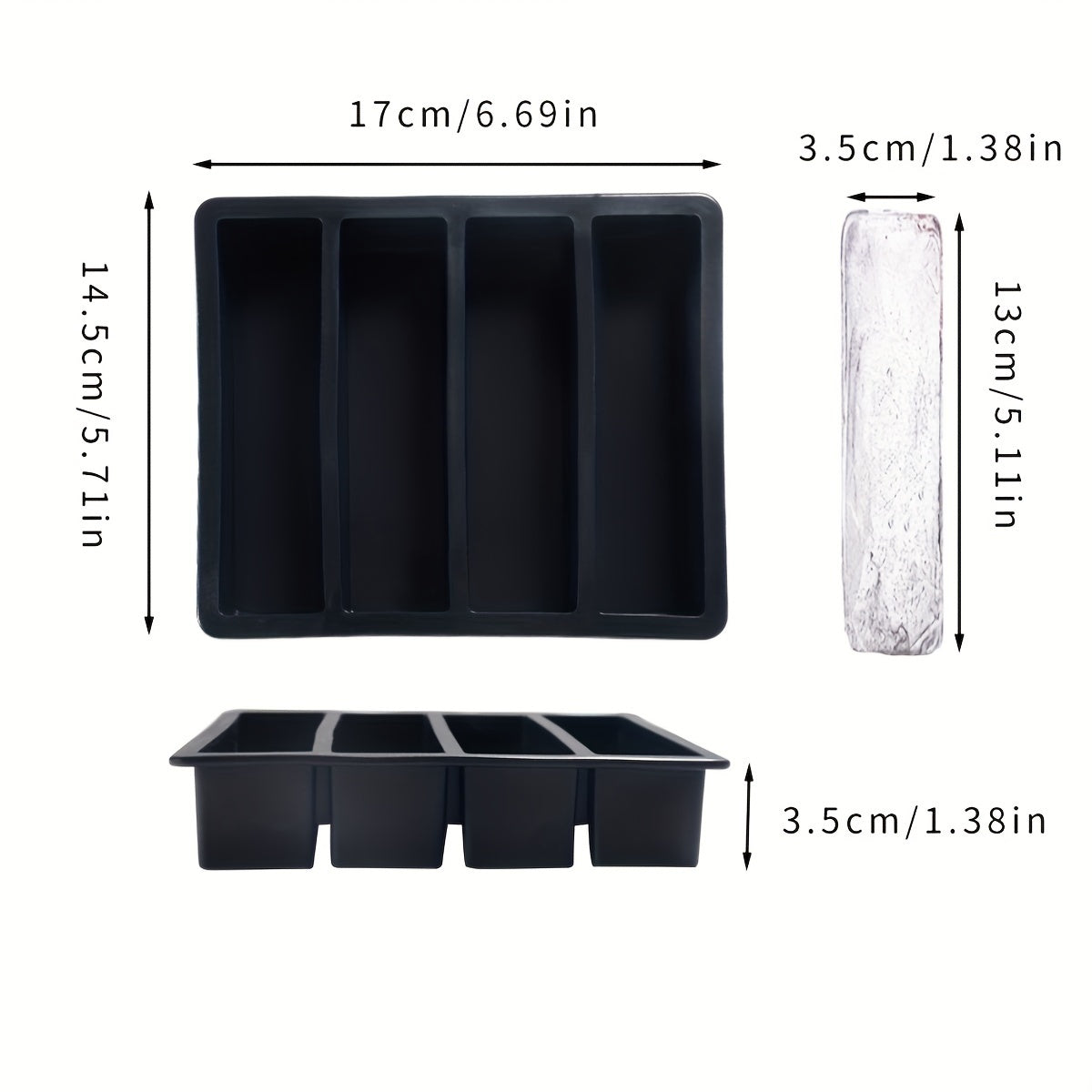Unisex Silicone Ice Cube Mold Tray BPA Free Easy Release Kitchen Accessories