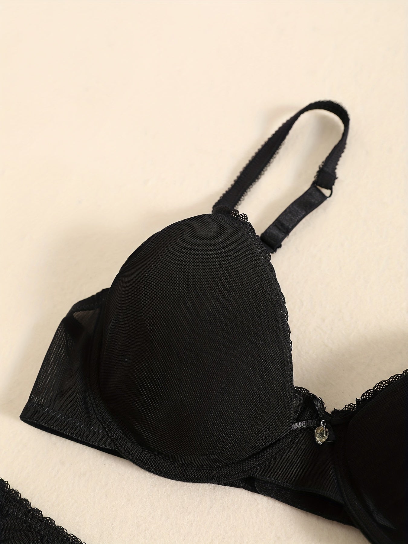 Women's Lingerie Set Mesh Lace Plus Size Nylon Spandex Thin Cups Hand Washable