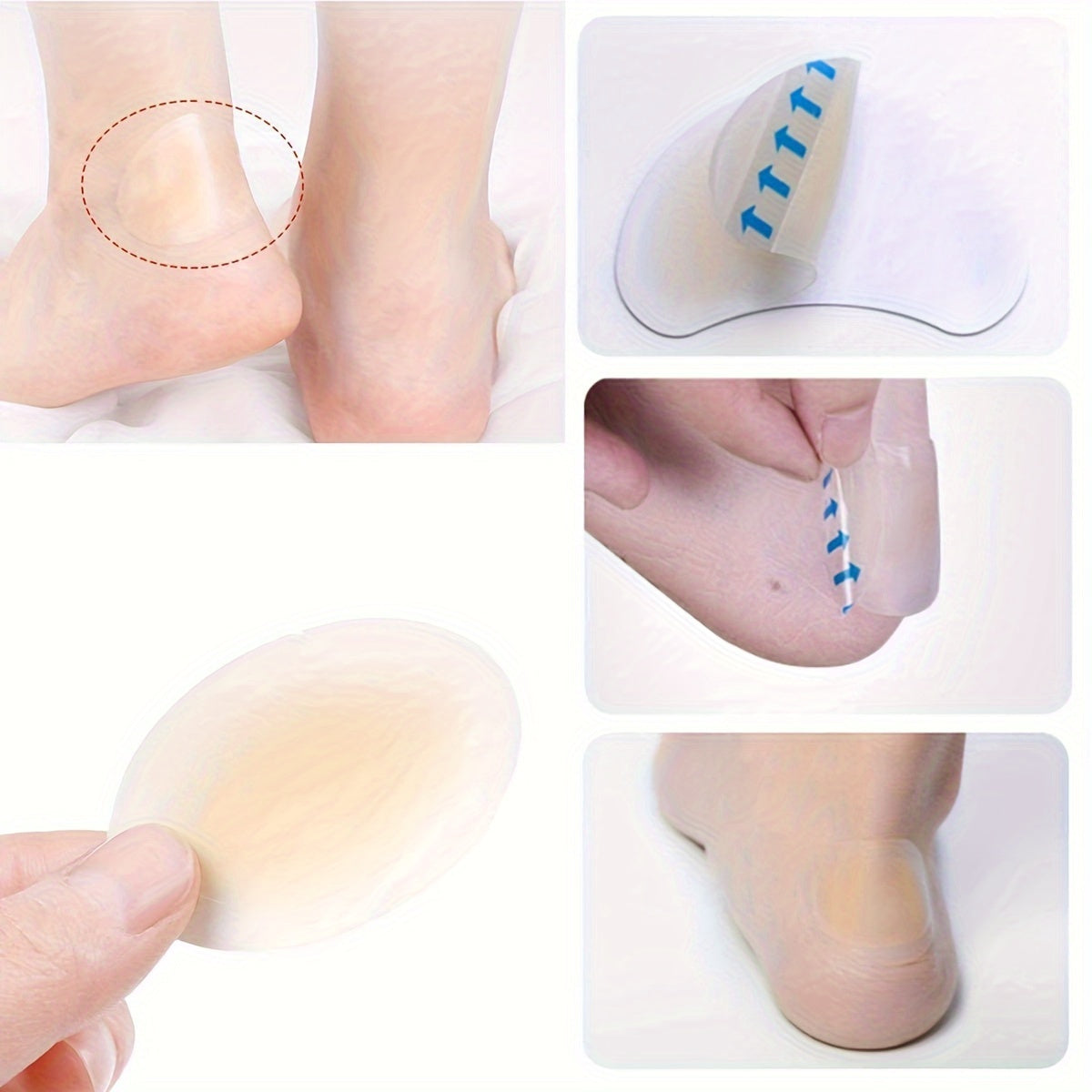 15pcs Transparent Gel Blister Covers for Heels Feet Toes with Markings