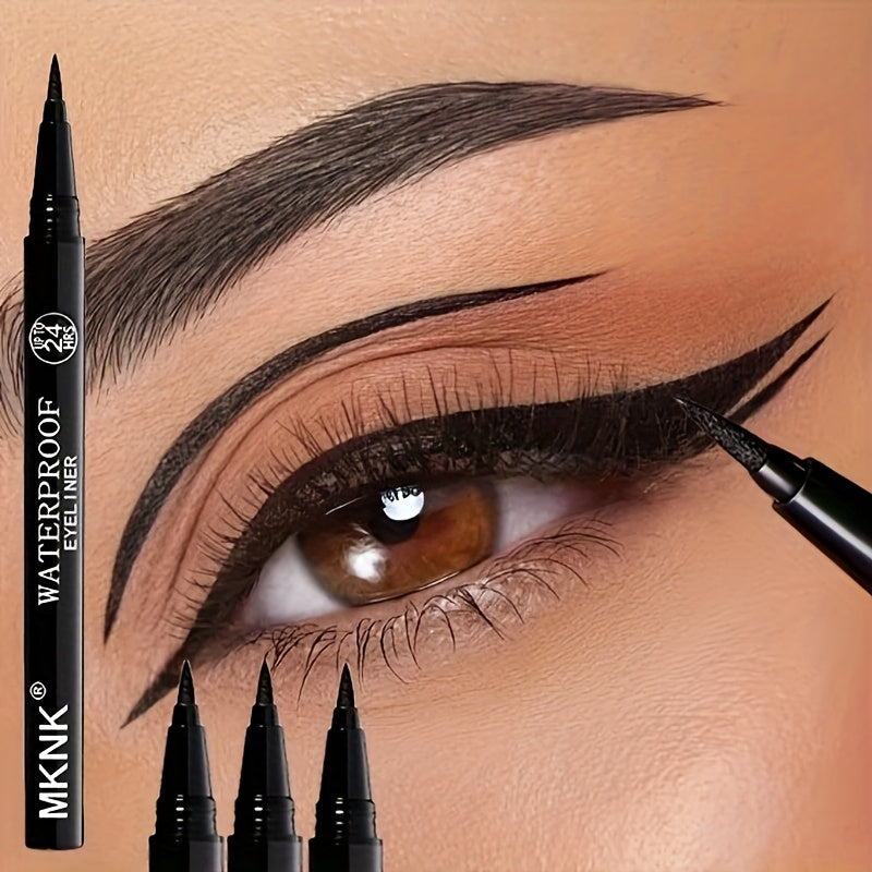 3Pcs Waterproof Liquid Eyeliner Pencil Set Black Smudge-Proof Long Lasting