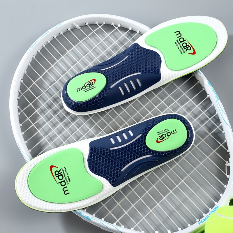 Unisex TPU Arch Support Insoles Breathable Shock Absorbing Cushioned Green Blue