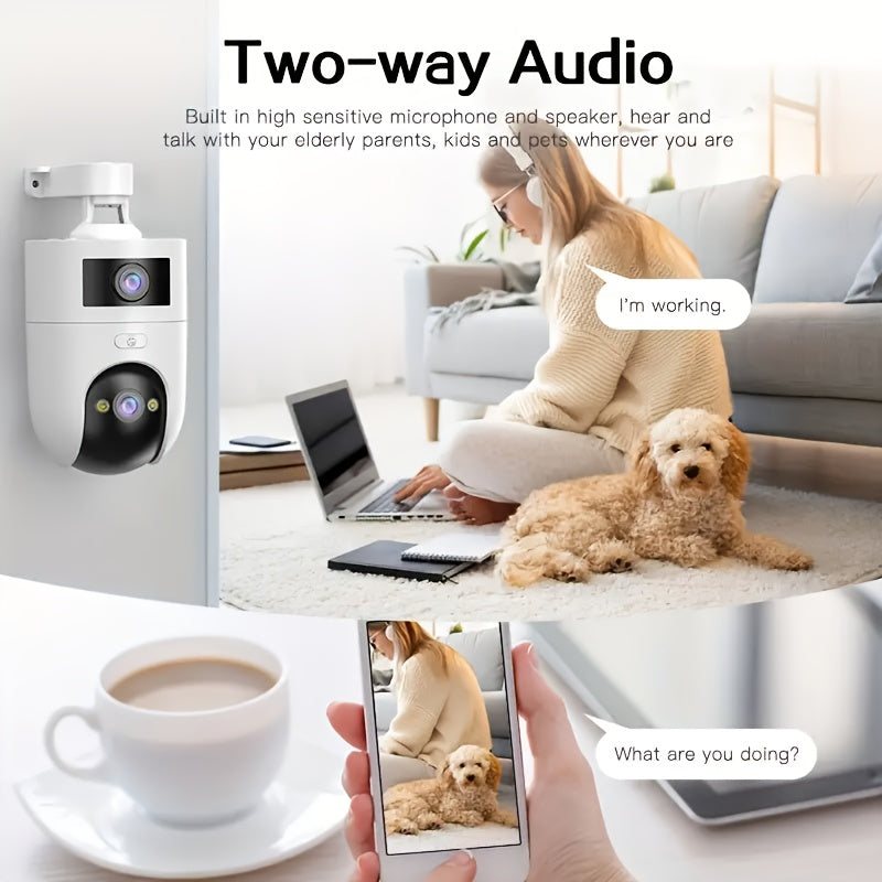 Wireless Security Camera HD 5G WiFi Night Vision Motion Detection Dual Lens App Controlled