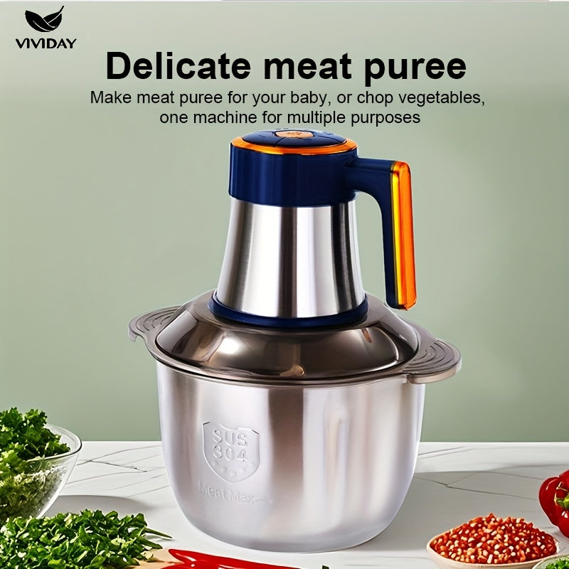 Stainless Steel Meat Grinder uy sharoitida tayyorlanadigan taomlar uchun muhim oshxona asbobi bo'lib, mustahkam plastmassa korpusi va Yevropa standarti rozetkasi bilan ta'minlangan.