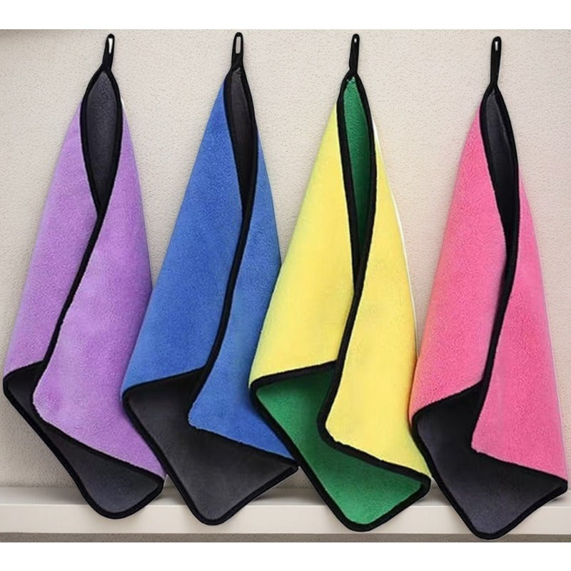 2 ta mikrotoʻlqinli avtomobilni tozalash matosi toʻrt tomonlama yutuvchi, tez quriydigan