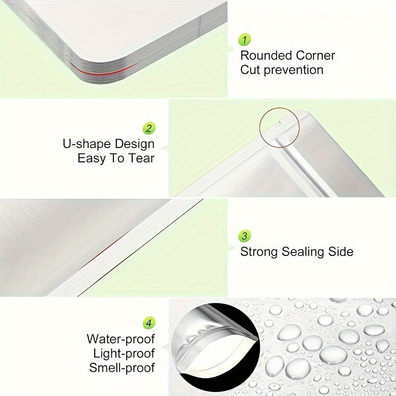 10 Pieces Food Grade Aluminum Foil Mylar Bags for Long-Term Food Storage 50.8cm x 76.2cm