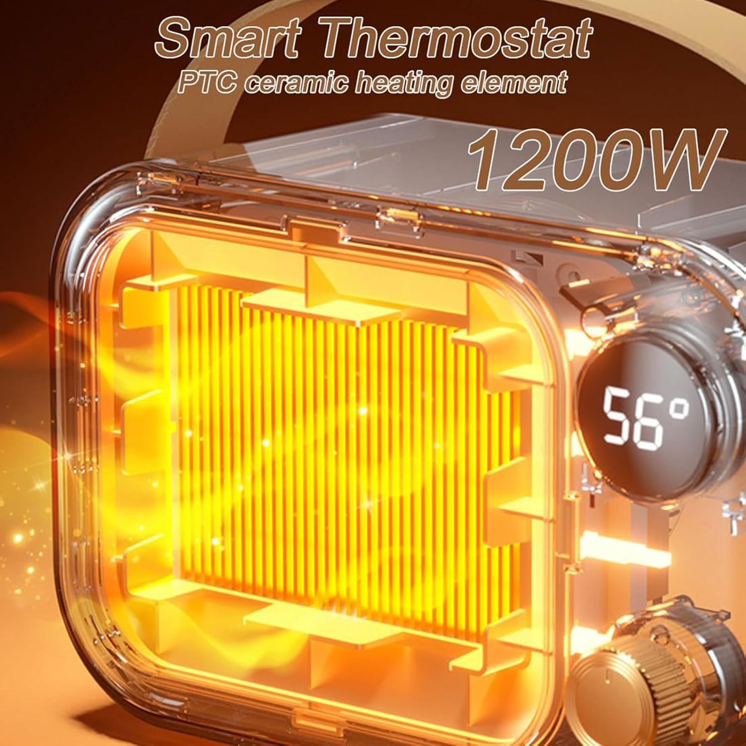 Calefactor portátil de 1200W con protección contra sobrecalentamiento y funcionamiento silencioso para dormitorio y oficina