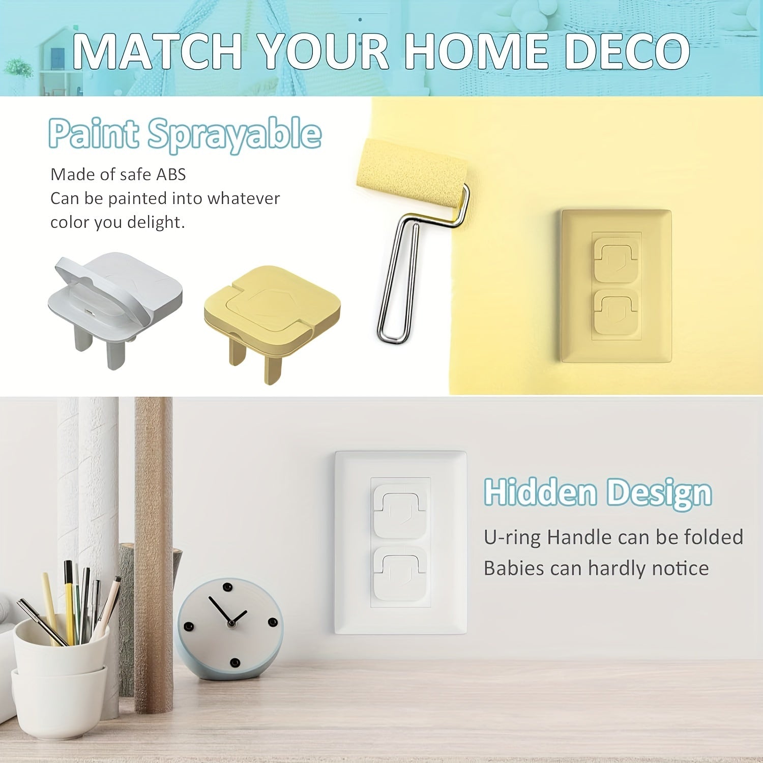 Pack of 60 White Childproof Outlet Covers Electrical Plug Protectors Safety Caps