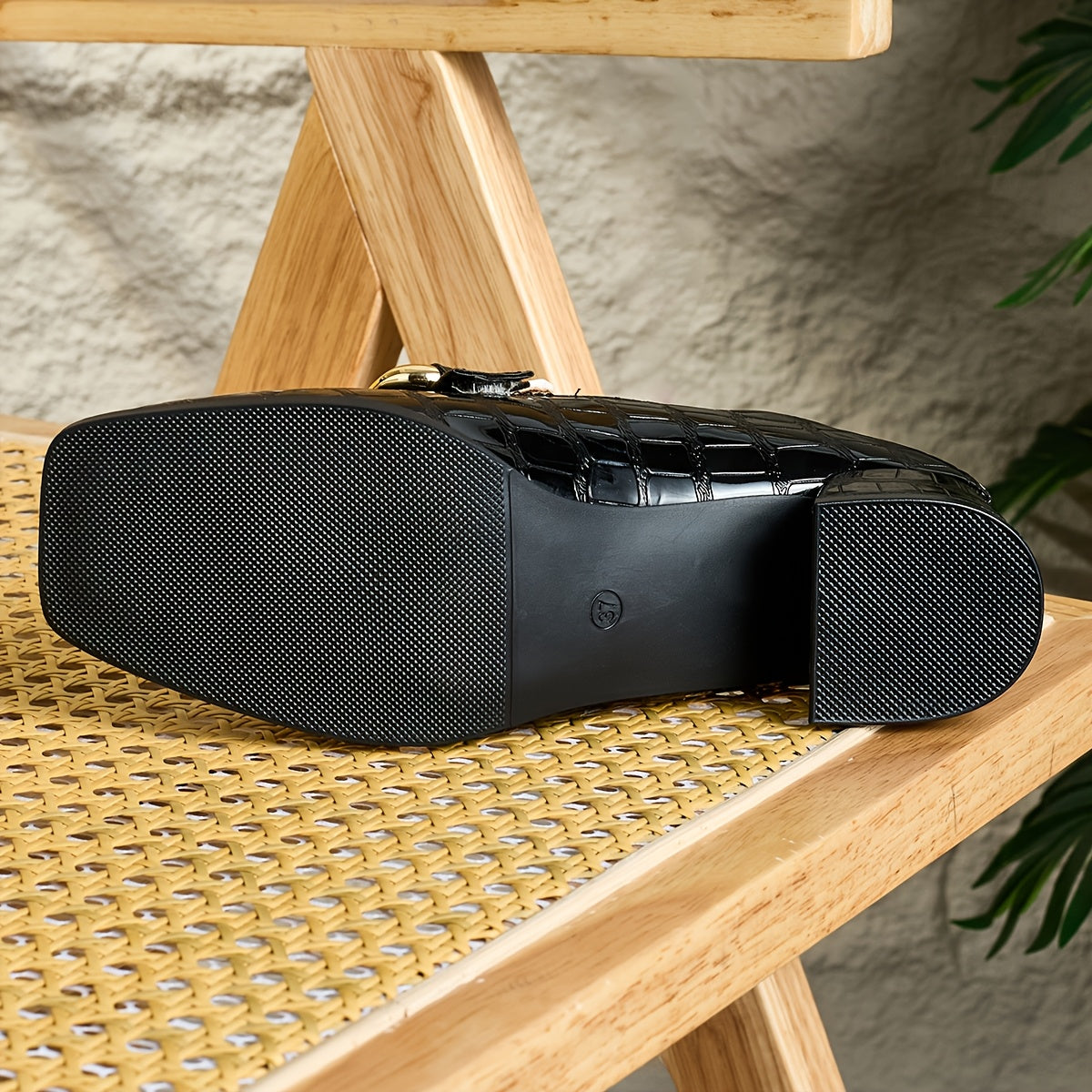 Women’s Faux Leather Penny Loafers Animal Print Moc Toe Chunky Heel