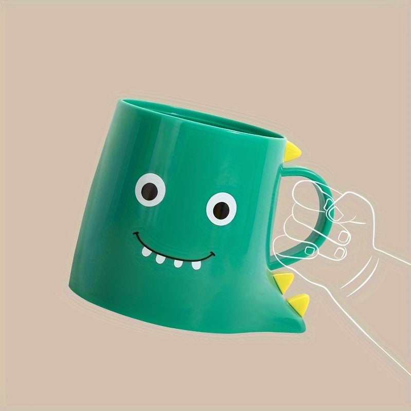 Vaso de enjuague bucal con patrón de dinosaurio y asa para uso en baño
