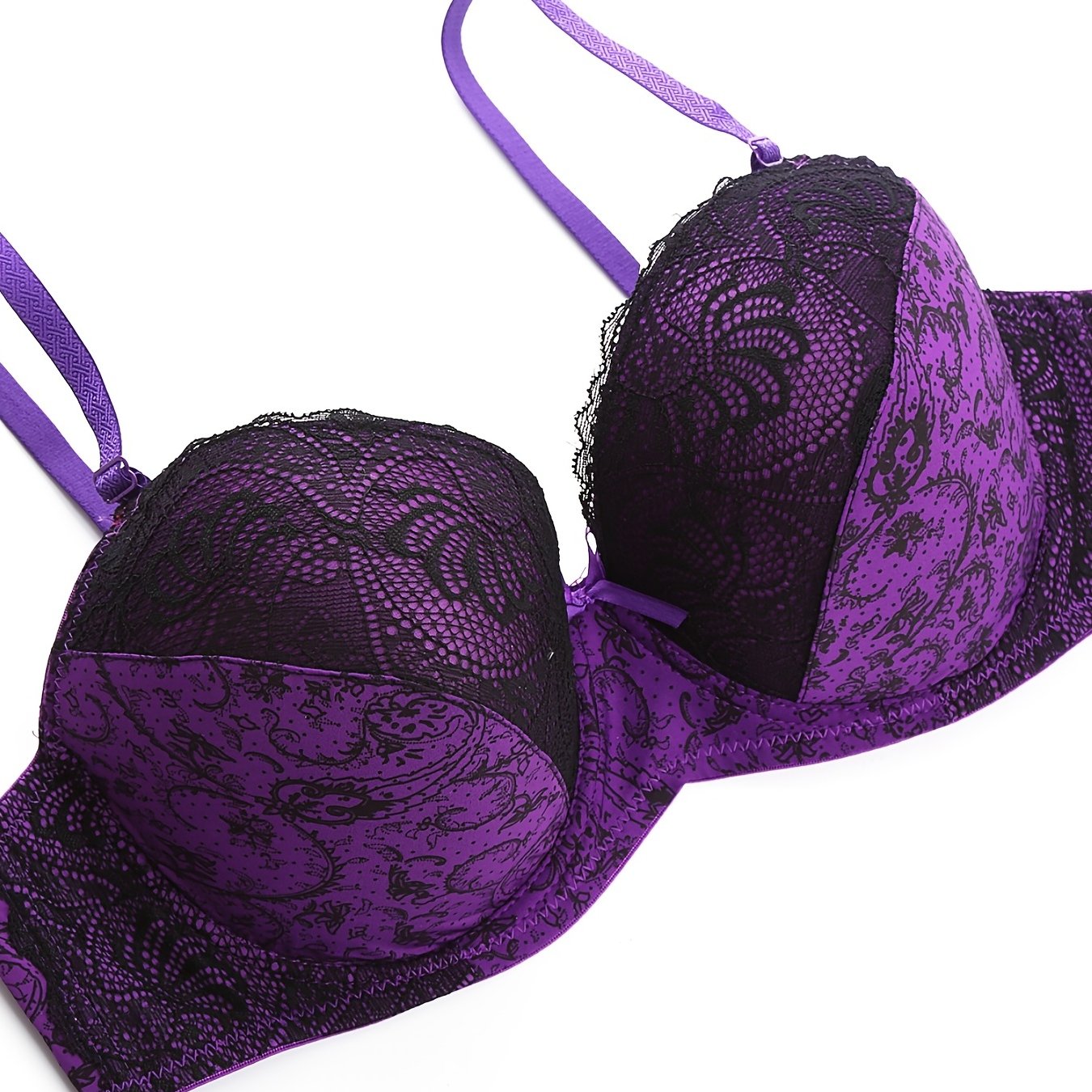 Women’s Lace Print Push-Up Bra Comfortable Sexy Lingerie