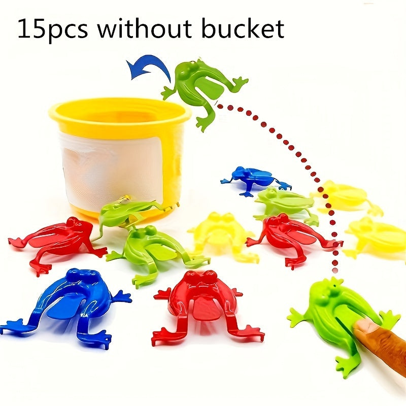 15 Colorful Mini Fidget Jumping Frogs for Finger Dexterity and Math Skills
