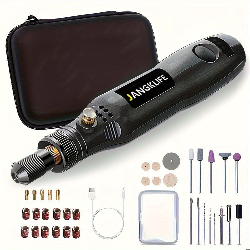 Cordless Rotary Tool Set with Rechargeable Engraving Pen and Wood Carving Tools