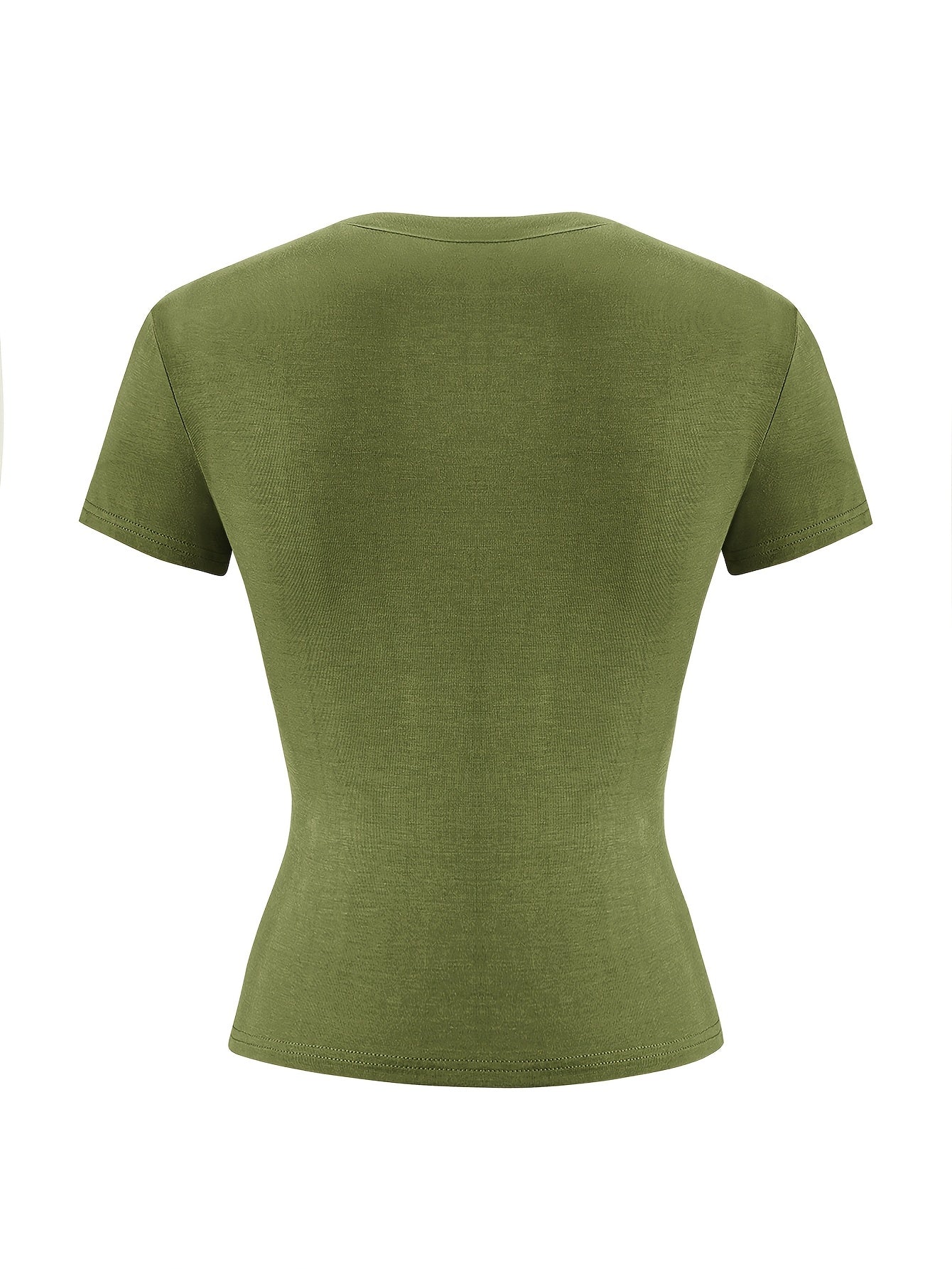 Women's Navy Blue Slim Fit Crew Neck T-Shirt Short Sleeve Viscose Blend Spring Summer