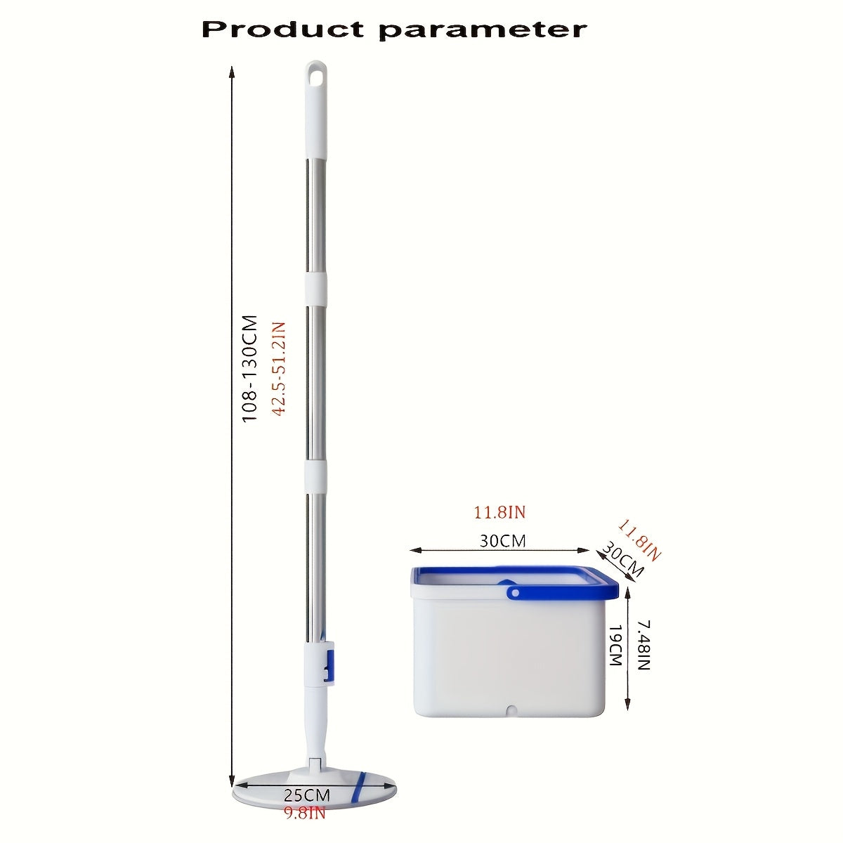 Sistema de mopa de microfibra con cubo para limpiar pisos, material ABS duradero