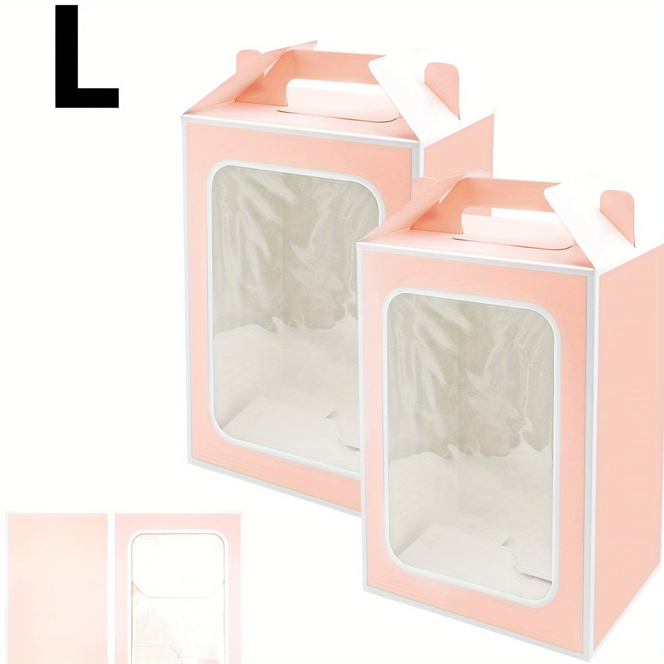 2 Cake Boxes with Clear Windows for Baked Goods Pastries and Party Favors