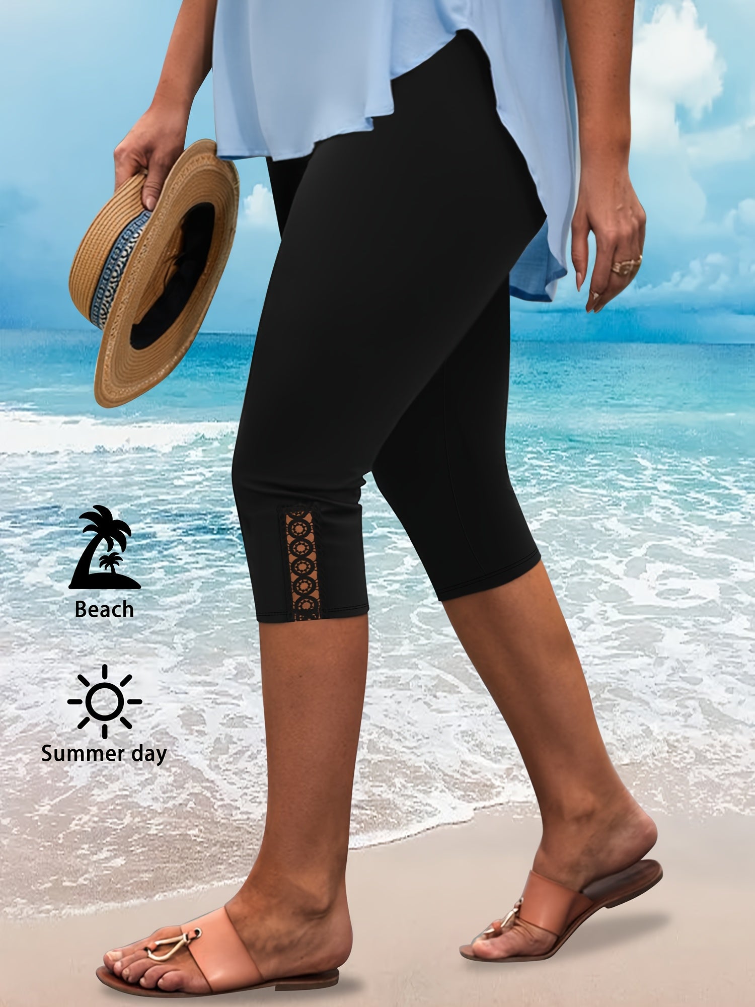 Plus Size Women's High Stretch Crotch Pants For Sports Summer New Arrival