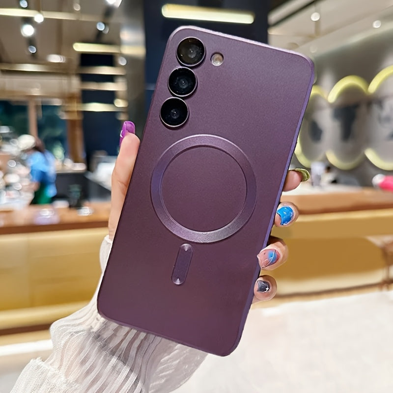 Soft Matte Magnetic Phone Case for Samsung Galaxy S20 FE S21 S22 S23 S24 Ultra Plus Camera Lens Protector