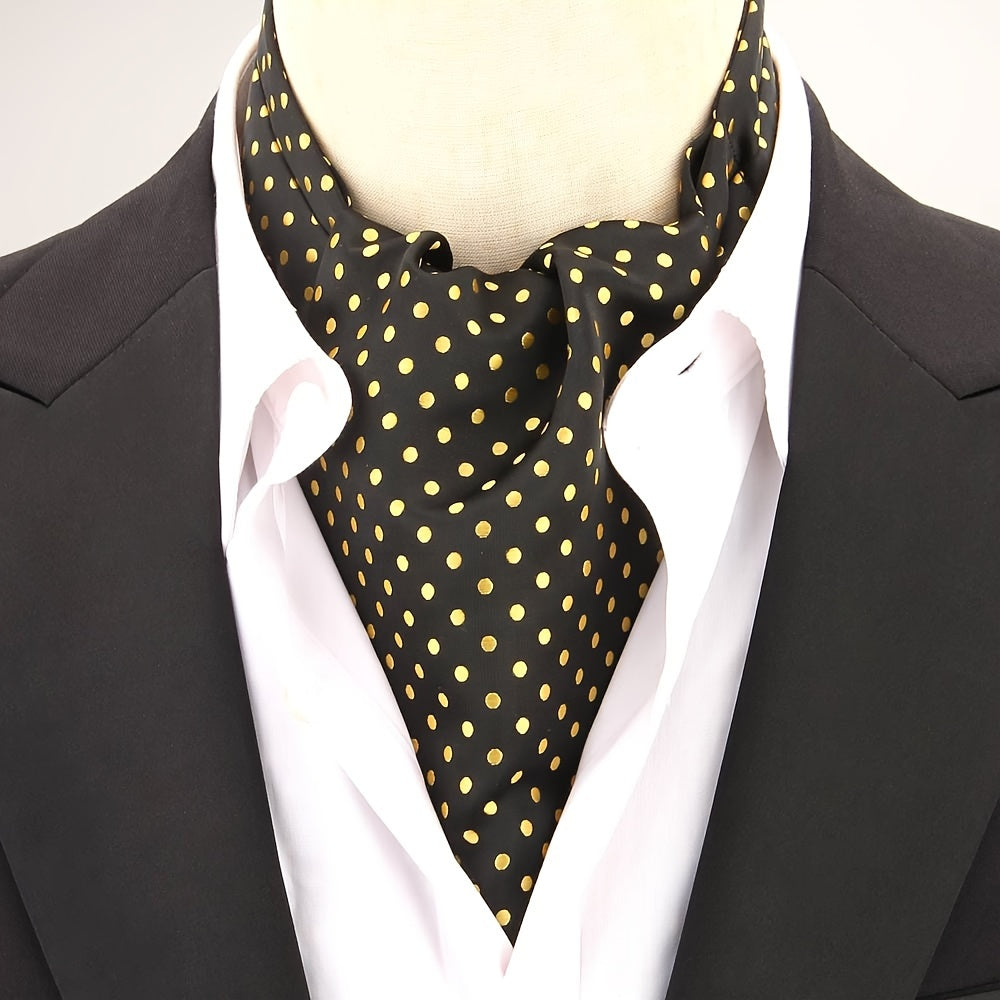 Men's Polka Dot Ascot Cravat Shirt Scarf Polyester for Casual and Formal Wear