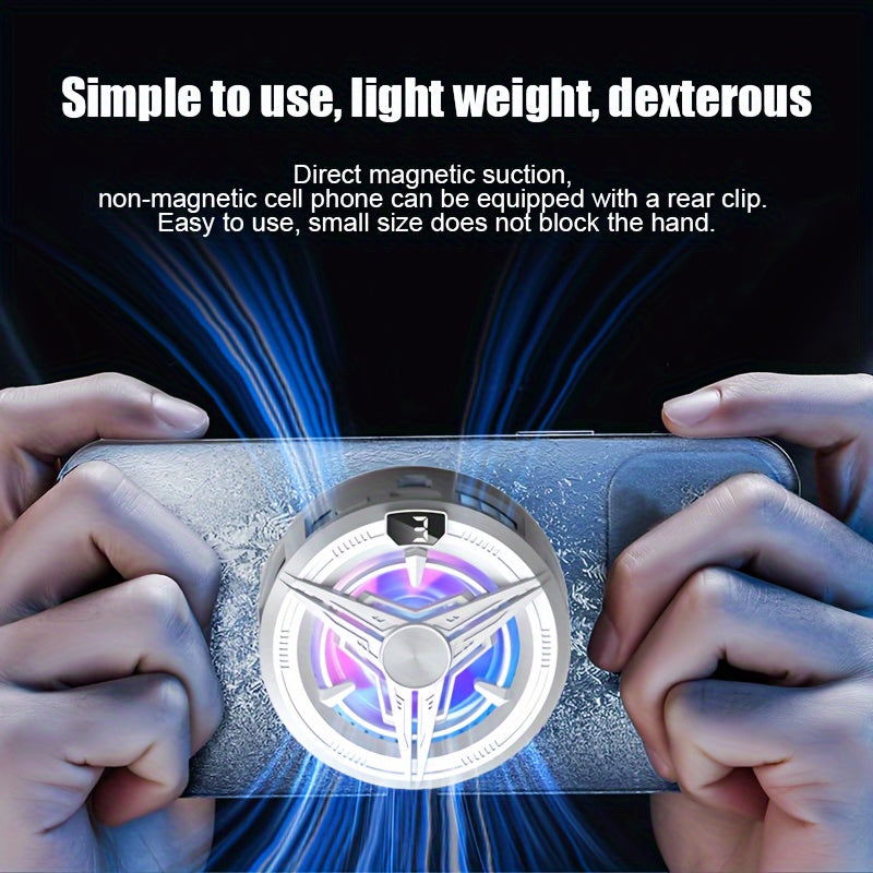 Portable Magnetic Cooler with Digital Display Low-Noise Fan USB Powered for Mobile Gaming and Streaming