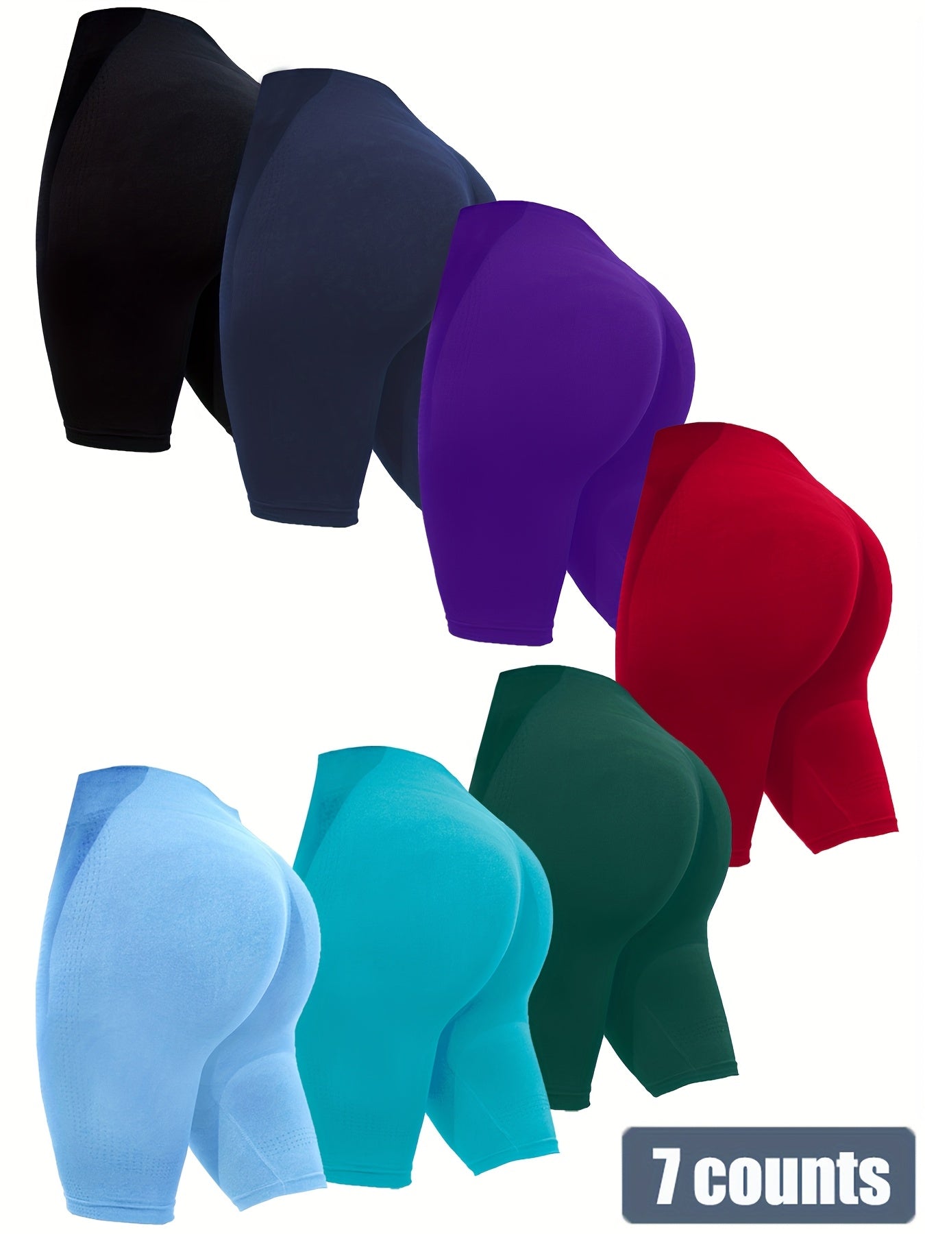 Ayollar uchun yuqori belli yoga shortlari to'plami, to'rt yo'nalishda cho'ziladigan va tez quriydigan